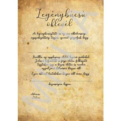 Legénybúcsú, leánybúcsú oklevelek, most ingyen letölthető! 20